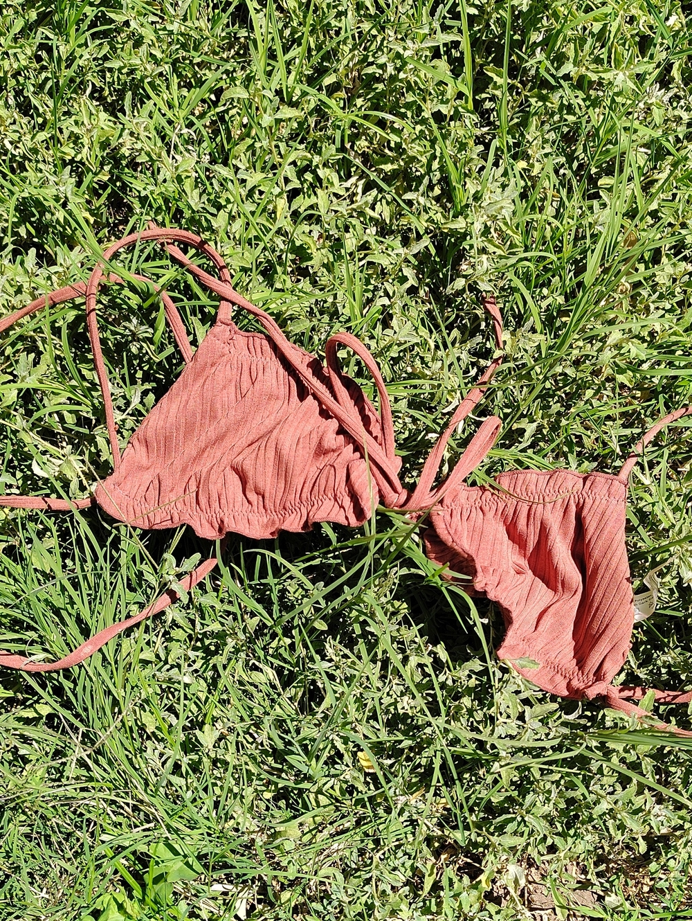 Bikini Top In A Rust Rose brown Size S